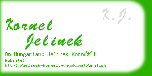 kornel jelinek business card